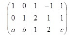 已知矩阵[图]的秩为2，求a，b，c的值。...已知矩阵的秩为2，求a，b，c的值。