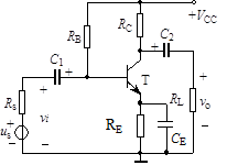 在如图所示电路中，电阻RE的主要作用是 。 