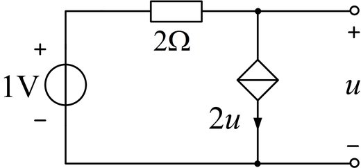  图示一端口网络的戴维宁等效电路的开路电压和等效电阻分别为