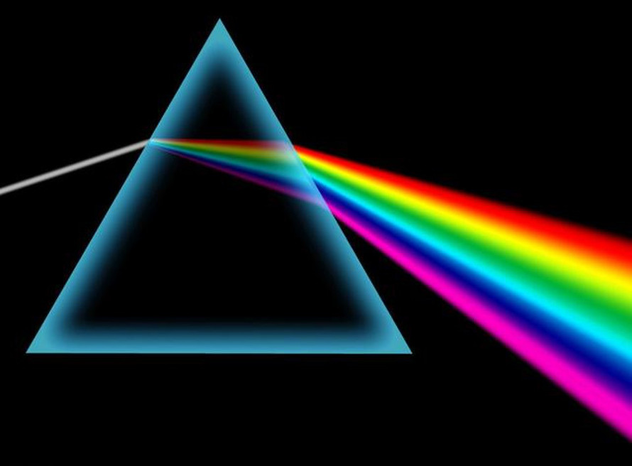 白光经过三棱镜后分成各种颜色,说明紫光比红光折射率更()