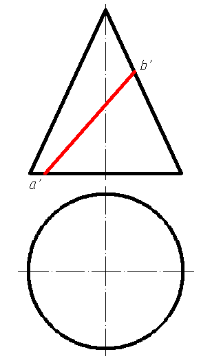 截切圆锥的三面投影图图片