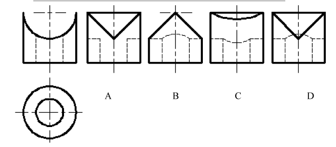关于两立体相贯的侧面投影,正确的图形是()
