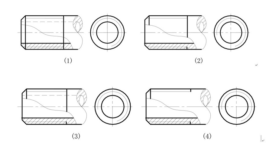 判断下列所绘制的管螺纹结构视图中那组是正确的