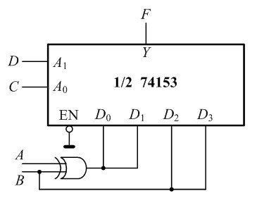 用4选一的数据选择器构成的电路如图所示其输出的最简与或表达式为