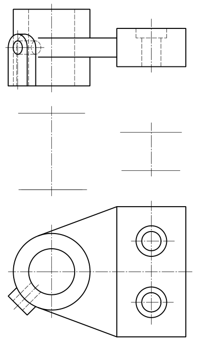 在指定位置,用适当的方法画出机件的全剖视图,并加标注.