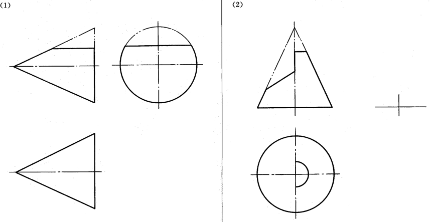 圆锥的斜二测画法图片