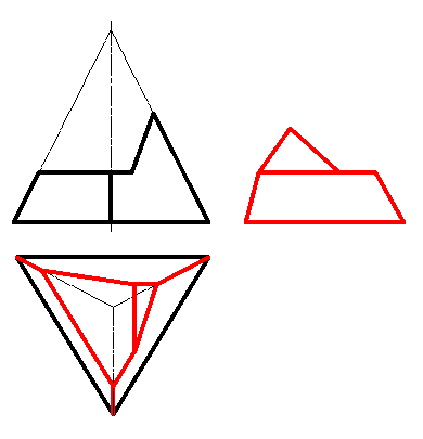三棱锥三面投影图片