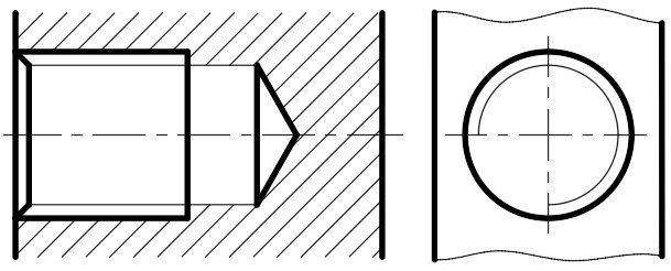 内螺纹画法中,绘制正确的一组是